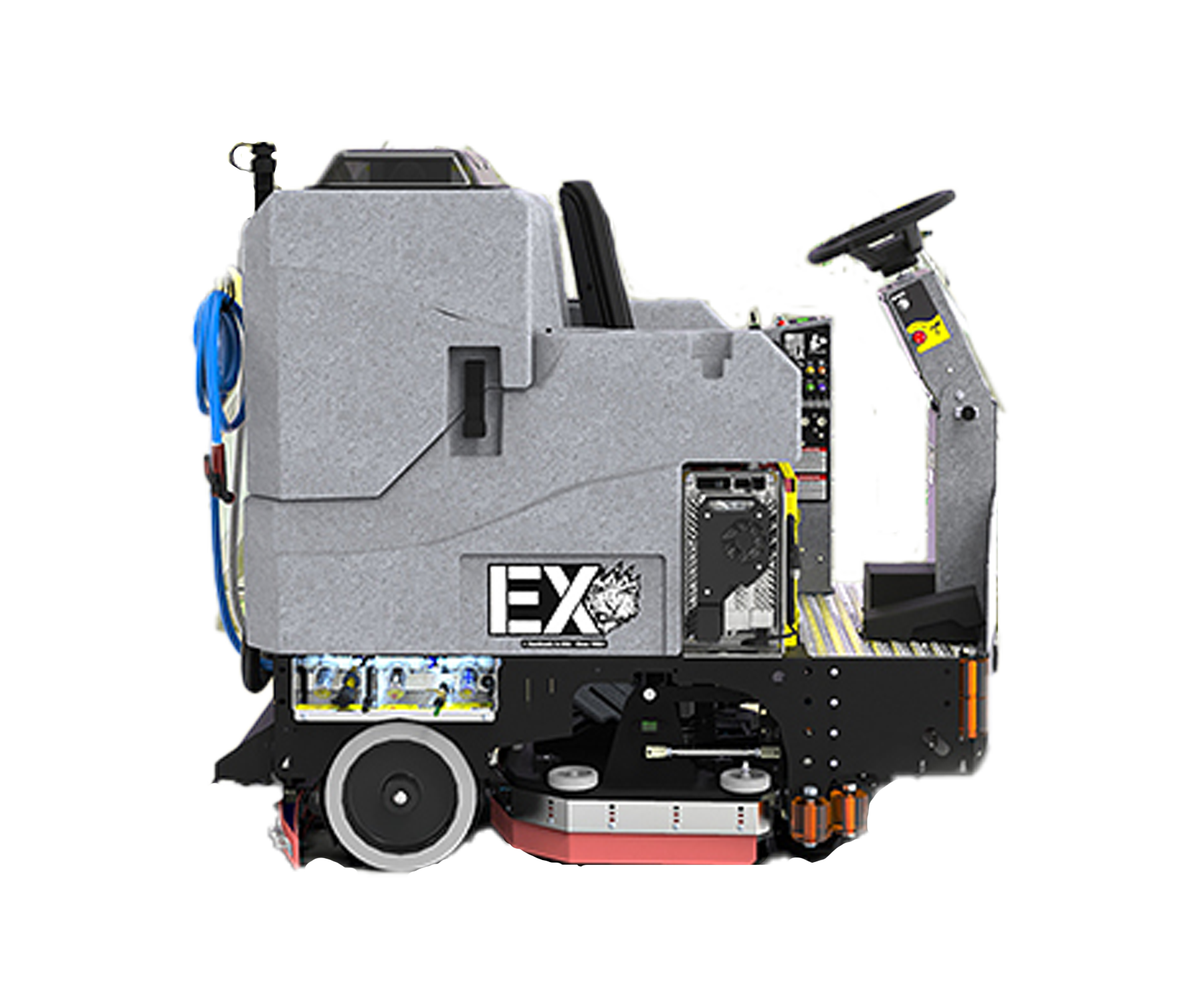 TOMCAT USA – מכונת שטיפה רכובה לשטחים גדולים ולעבודה מאומצת מדגם EX V2.0